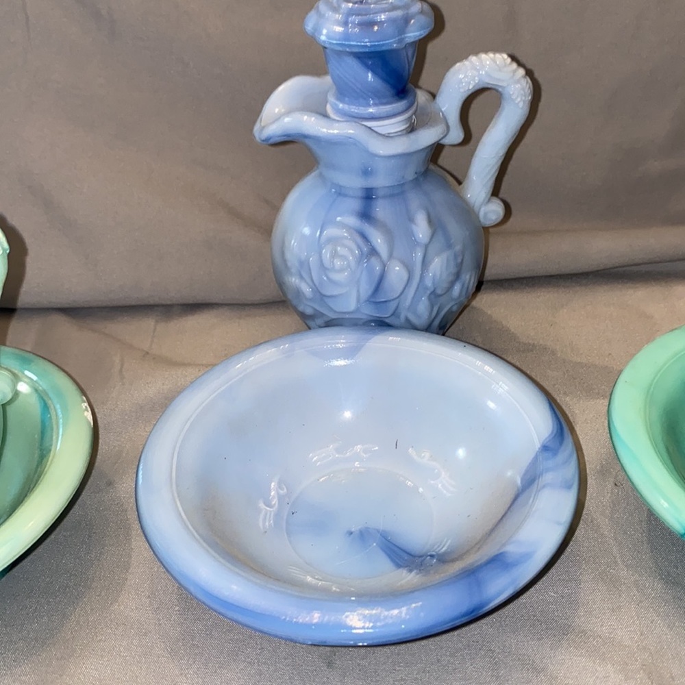 Bx47 Vintage 3 1970s Avon Bowl and Pitcher Moonwind Foaming Bath Oil Bottle - Picture 8 of 8